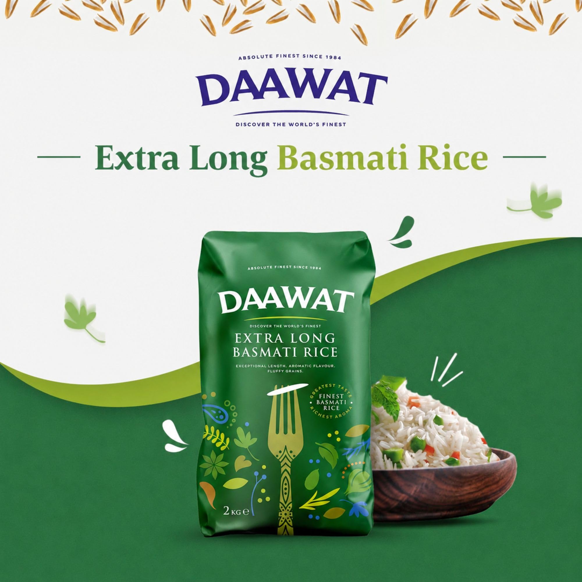 Daawat Extra Long Basmati Reis 2kg extra lang