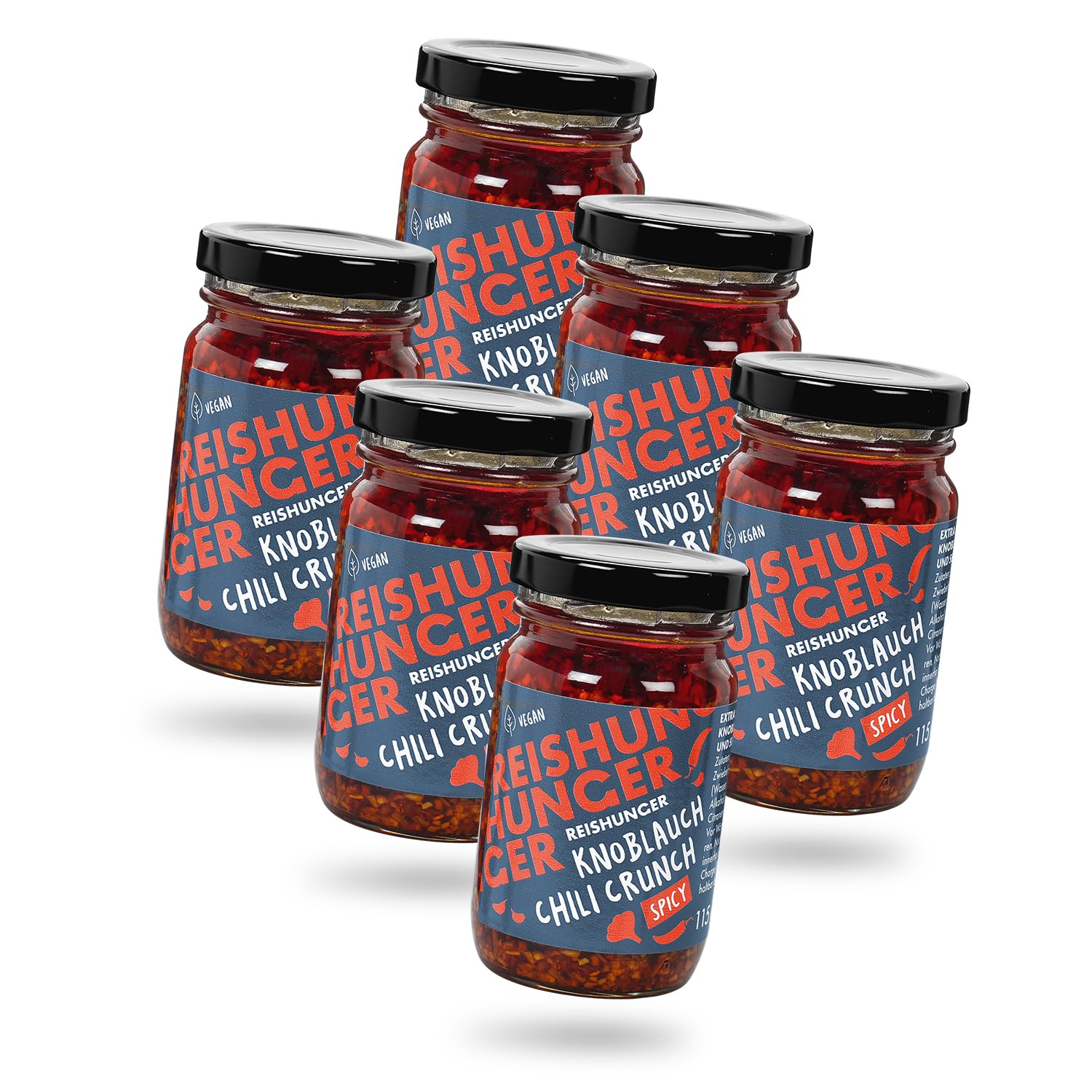 Reishunger Knoblauch Chili Crunch Topping 6x115g mild