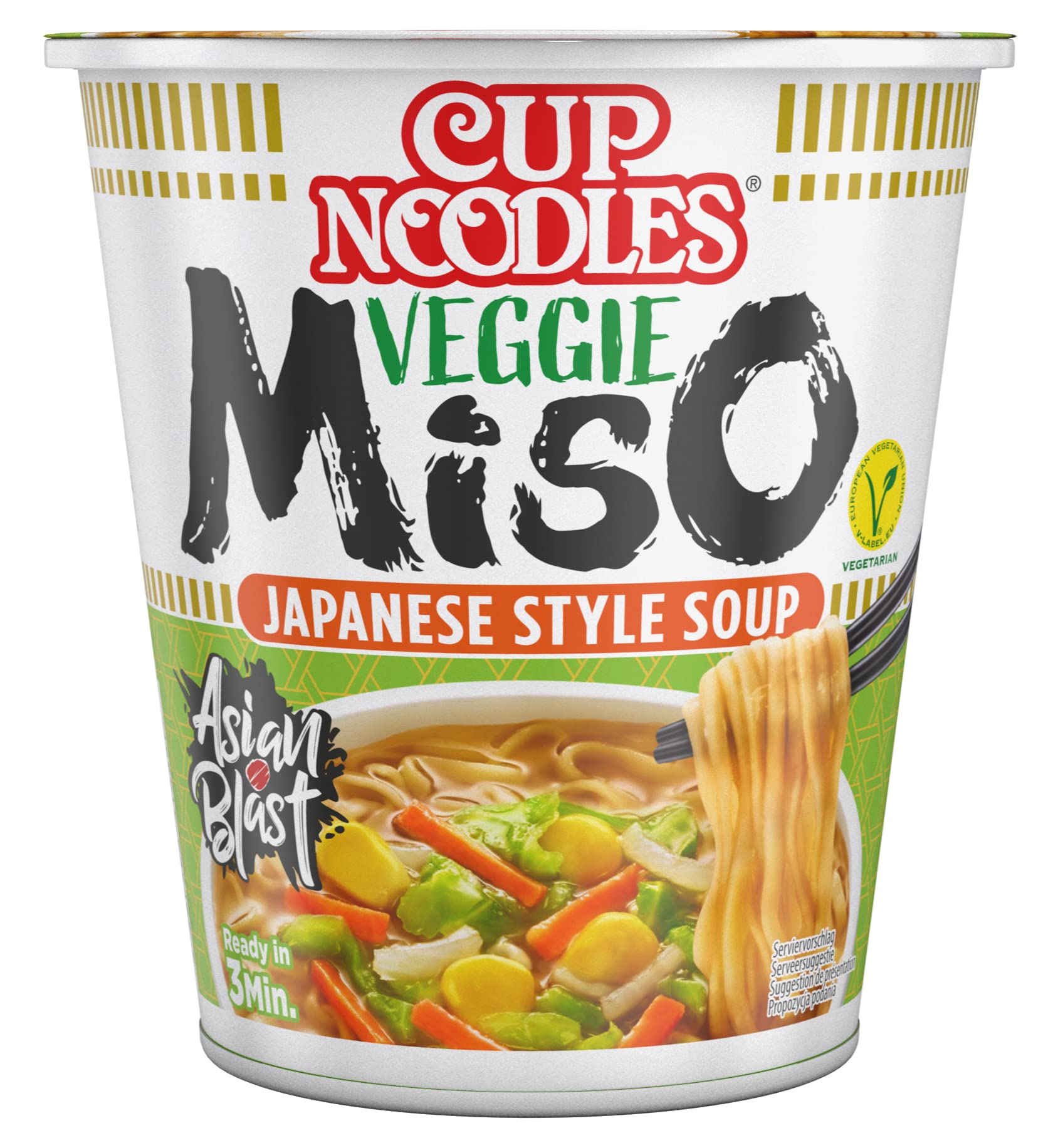 Nissin Cup Noodles Miso Instant-Nudeln 67g vegetarisch
