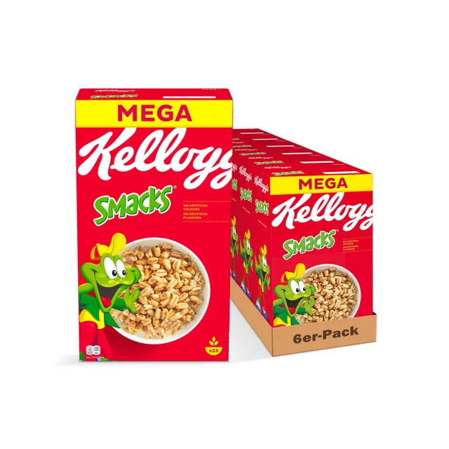 Kellogg's Smacks Frühstückscerealien 6 x 600 g Puffweizen