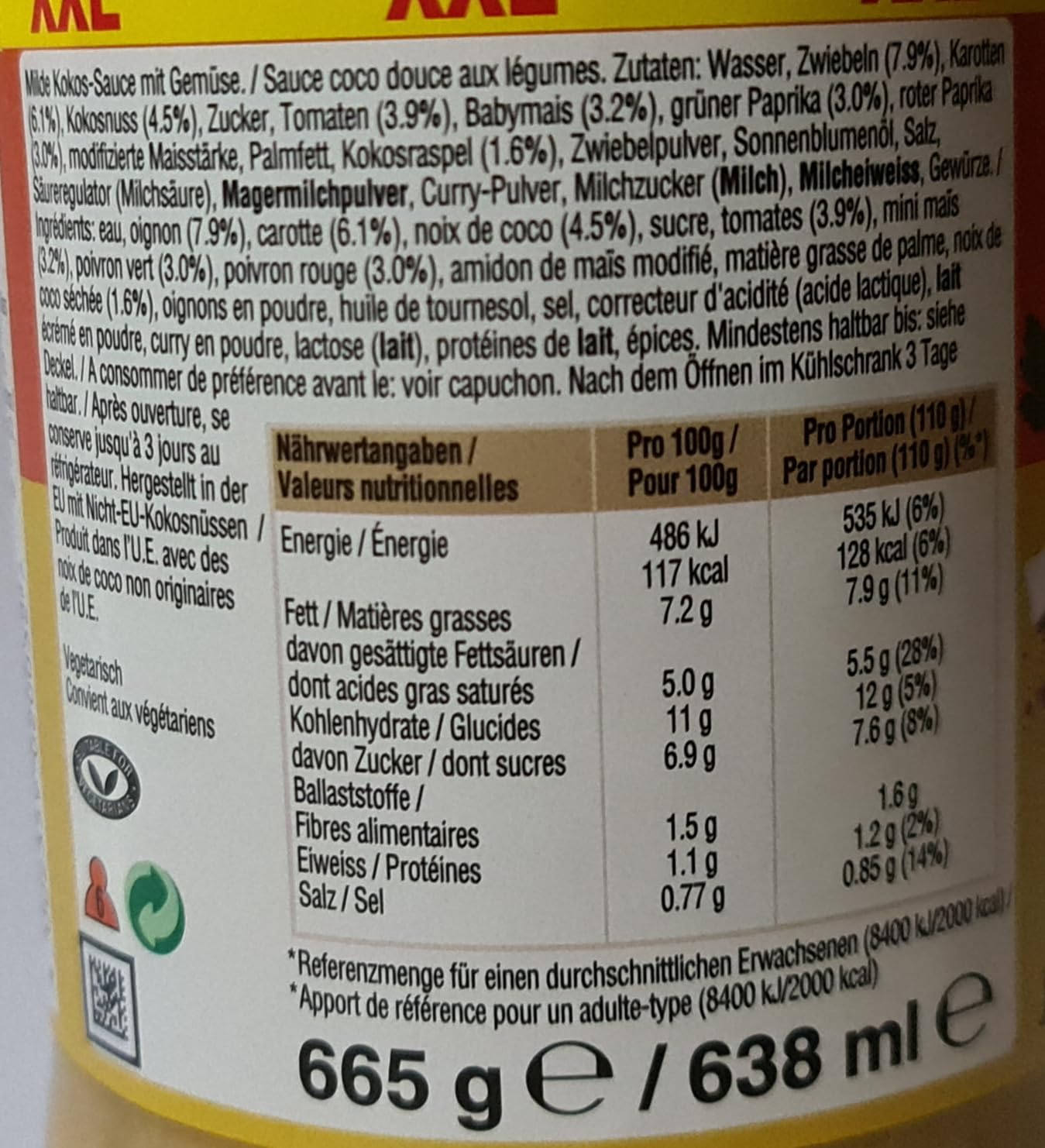 Ben's Original Cremiges Curry Sauce Gelbes Thai 6x400g mild