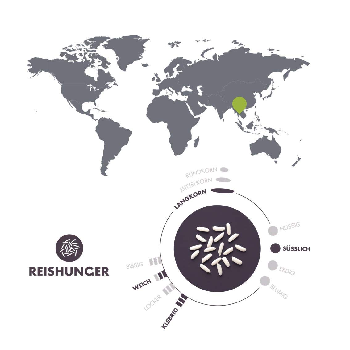 Reishunger Klebreis Thailand Reis 3kg süß klebrig