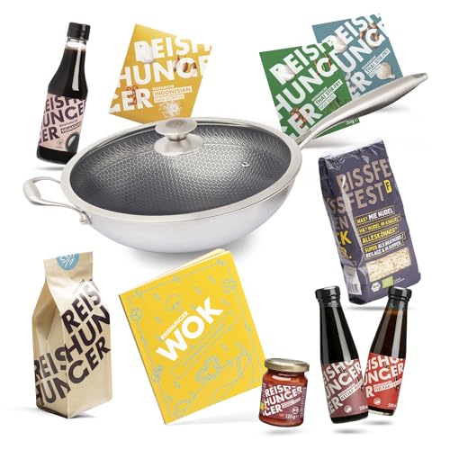 Reishunger Wok Starter Set 11-teilig Edelstahl 32 cm