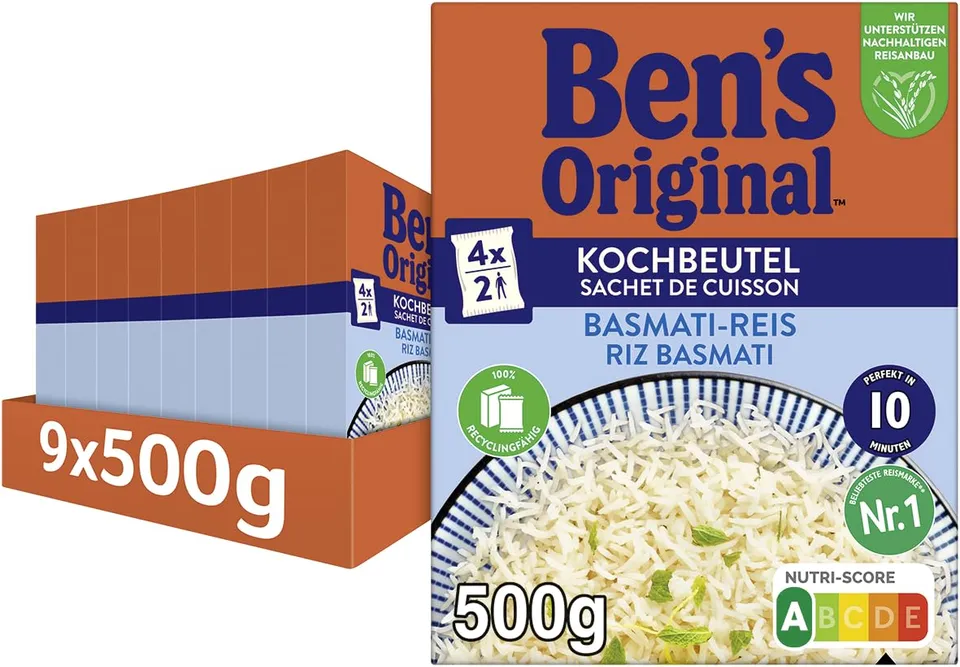 Ben's Original Basmati Reis Kochbeutel 9x500g glutenfrei