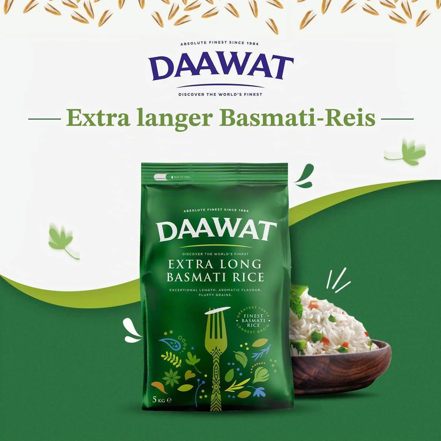 Daawat Extra Long Basmati Reis 5 kg extra lang