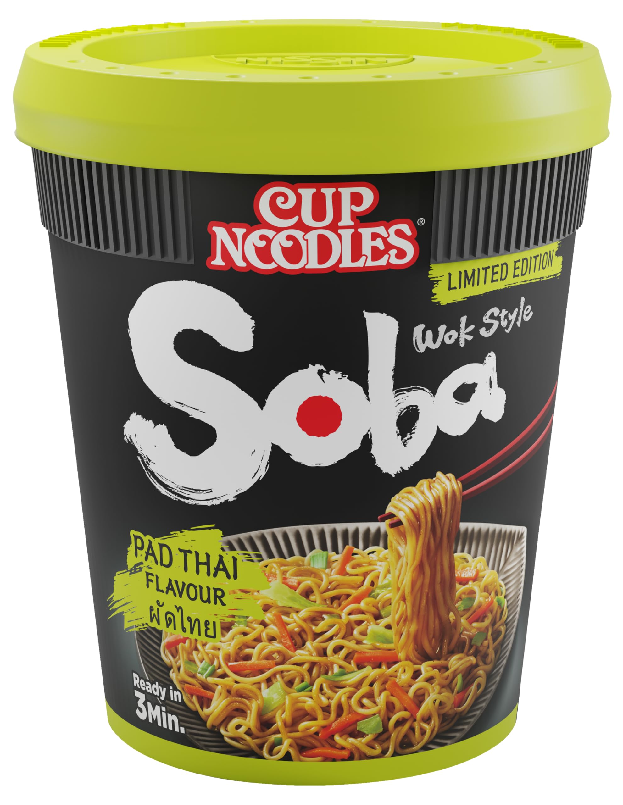 Nissin Cup Noodles Soba Instant-Nudeln Pad Thai 8x89g