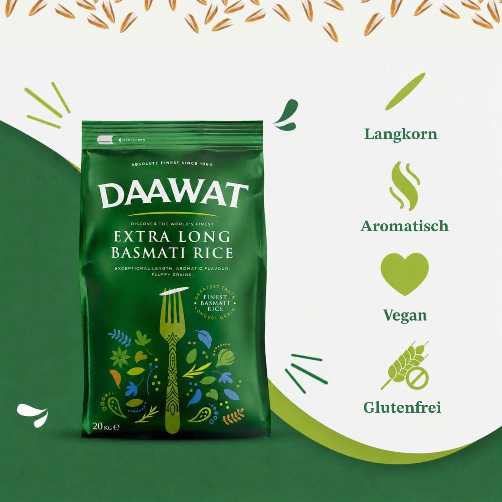 Daawat Extra Long Basmati Reis 20kg extra lang