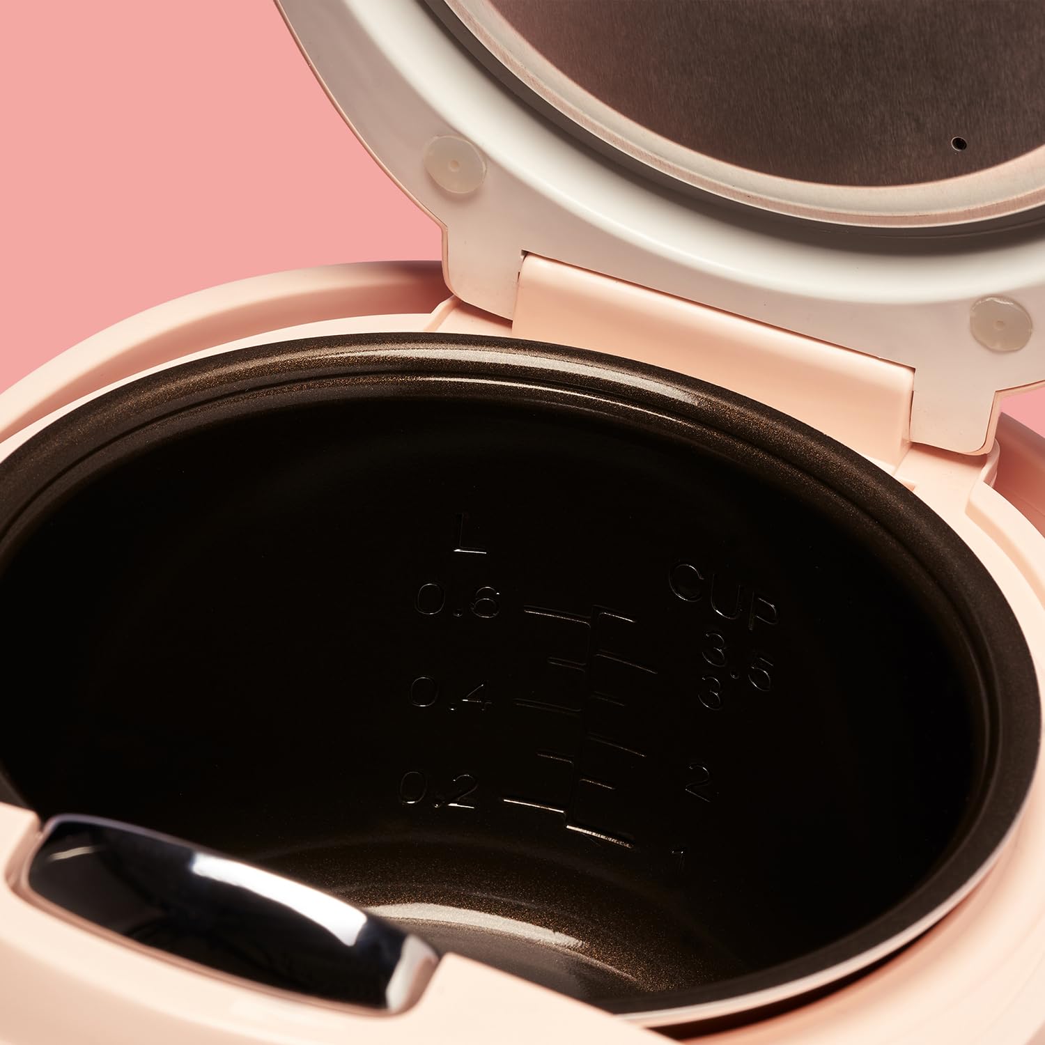 Reishunger Digitaler Mini Reiskocher 0,6 L rosa 3 Portionen