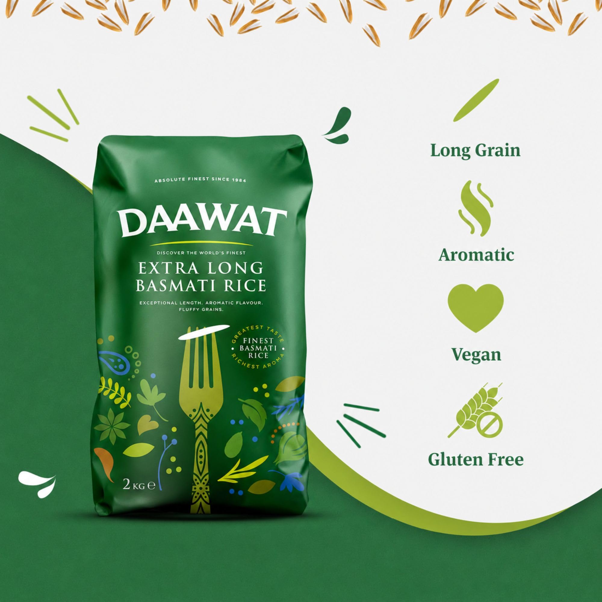 Daawat Extra Long Basmati Reis 2kg extra lang