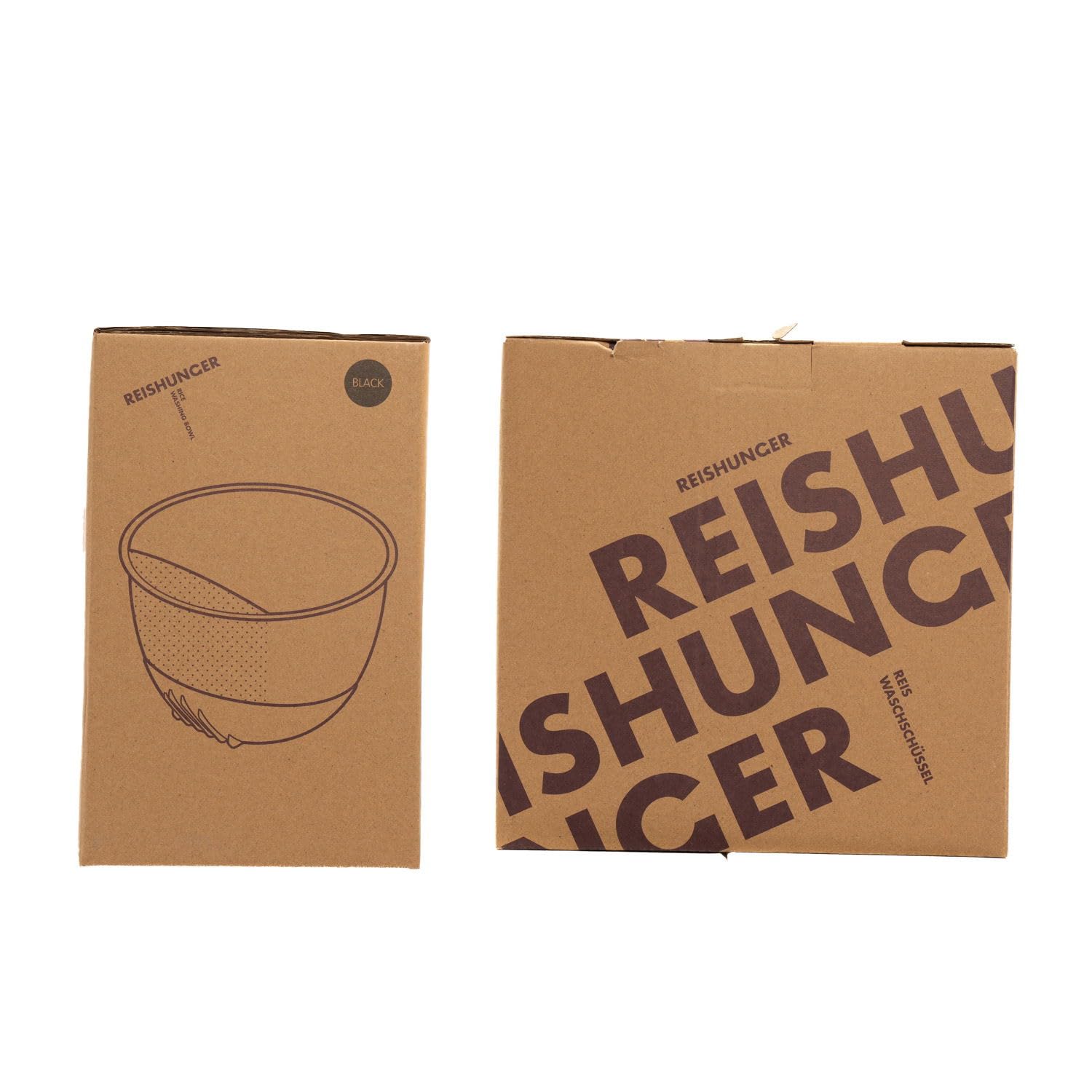 Reishunger Reis Waschschüssel Edelstahl Schwarz 1,8 L Sieb