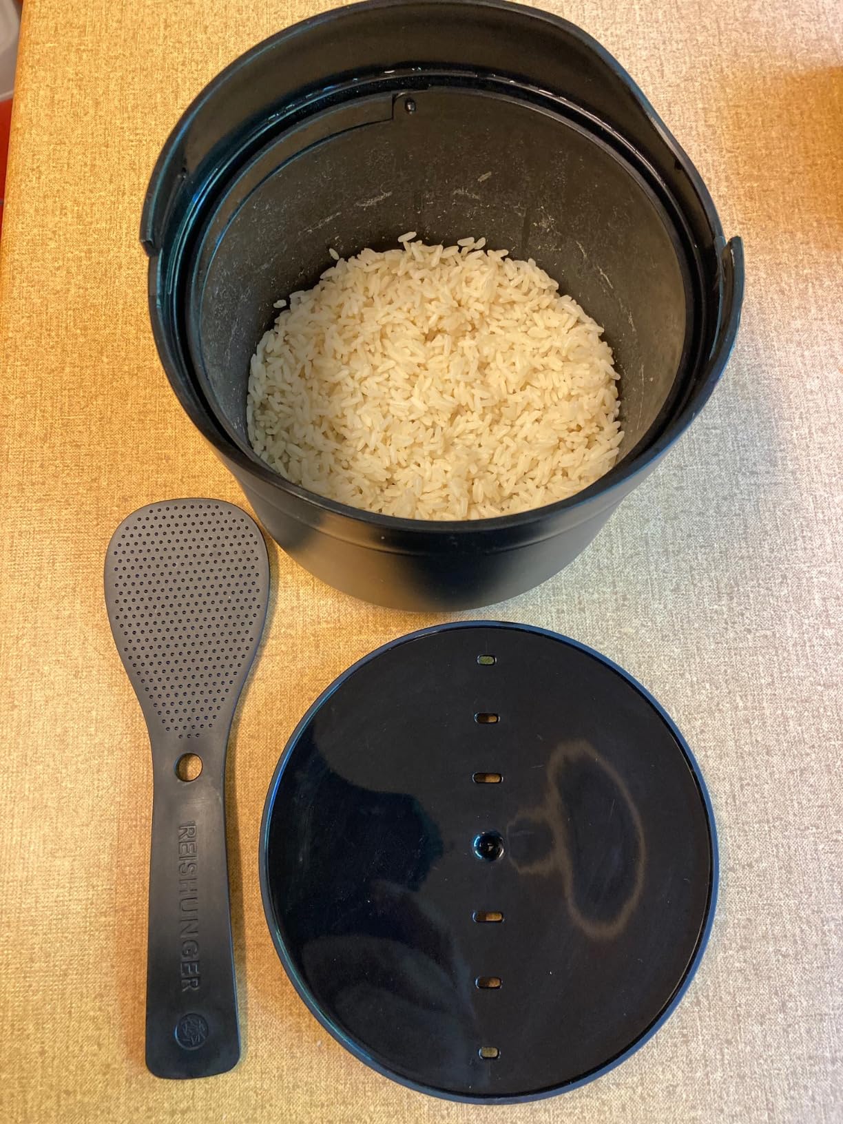 Reishunger Mikrowellen Reiskocher 1,7 L Reiskocher schwarz 6 Portionen