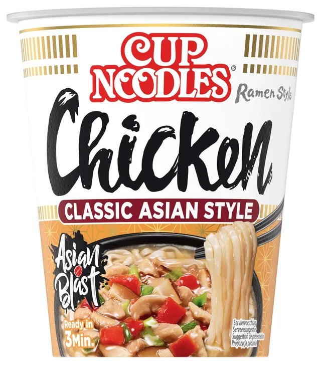 Nissin Cup Noodles Chicken Instant-Becher 63g Huhn-Ingwer