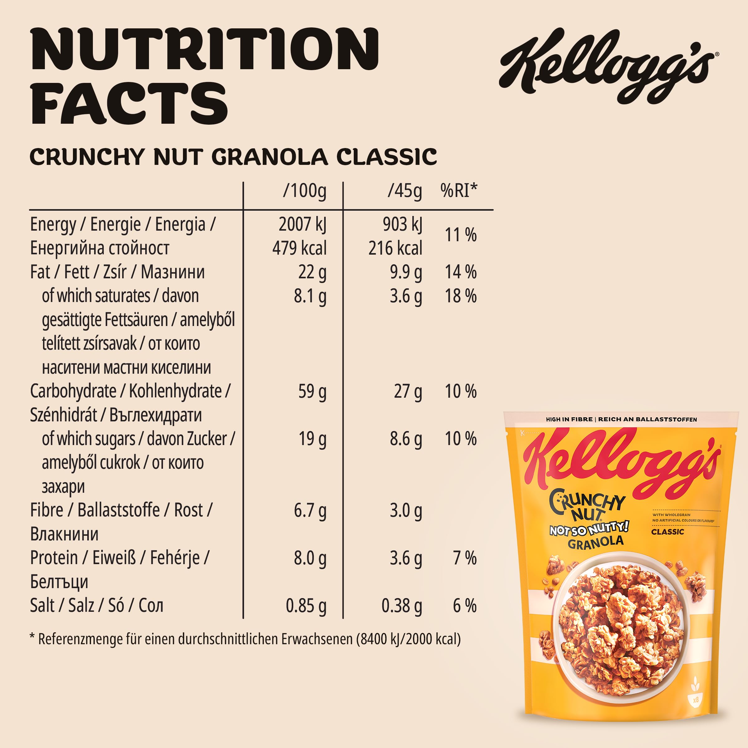 Kellogg's Crunchy Nut Classic Granola 8x380g Vollkorn