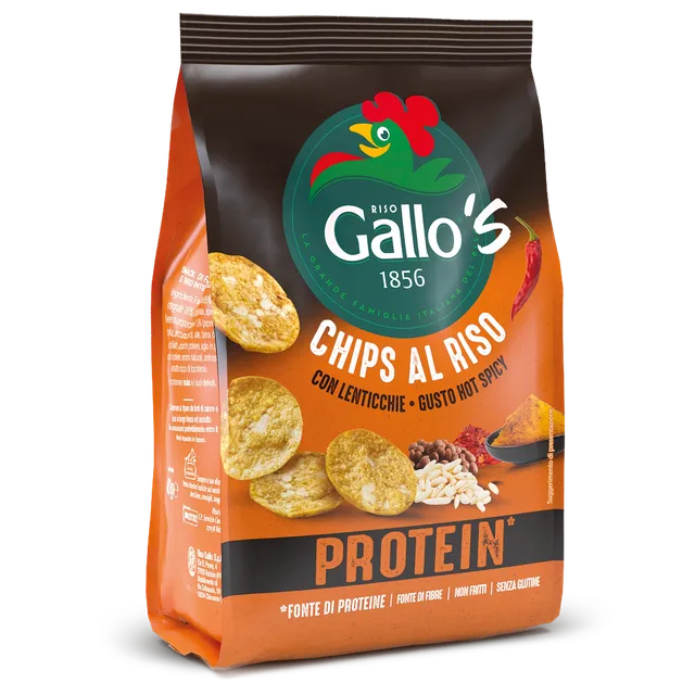 Gallo's Chips Protein Reischips Hot Spicy scharf