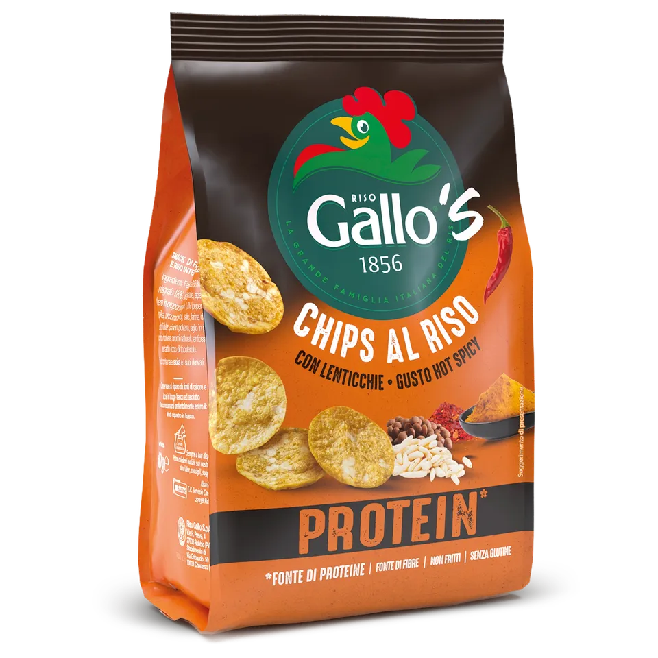 Gallo's Chips Protein Reischips Hot Spicy scharf