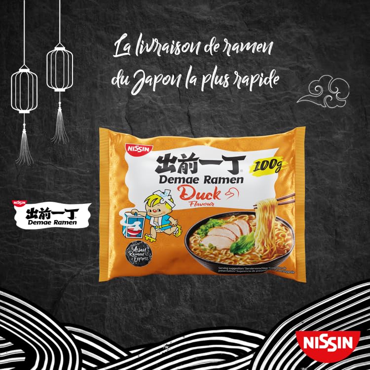 Nissin Demae Ramen Ente Instant-Nudeln 100g Ente-Knoblauch