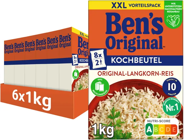 Ben's Original Kochbeutel Langkornreis 6x1kg