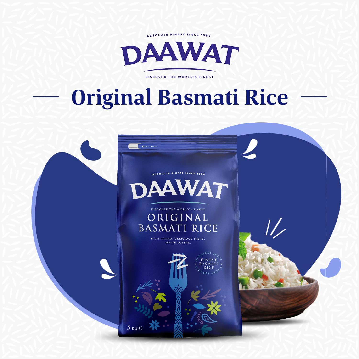 Daawat Original Basmati Reis Langkorn 5kg Aroma