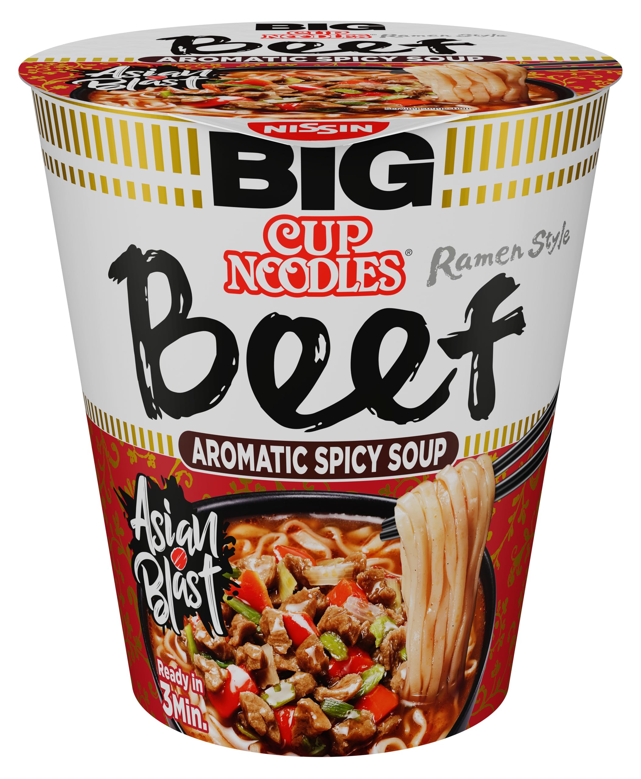 Nissin Cup Noodles BIG Beef Instant-Nudeln 6x83g Rind