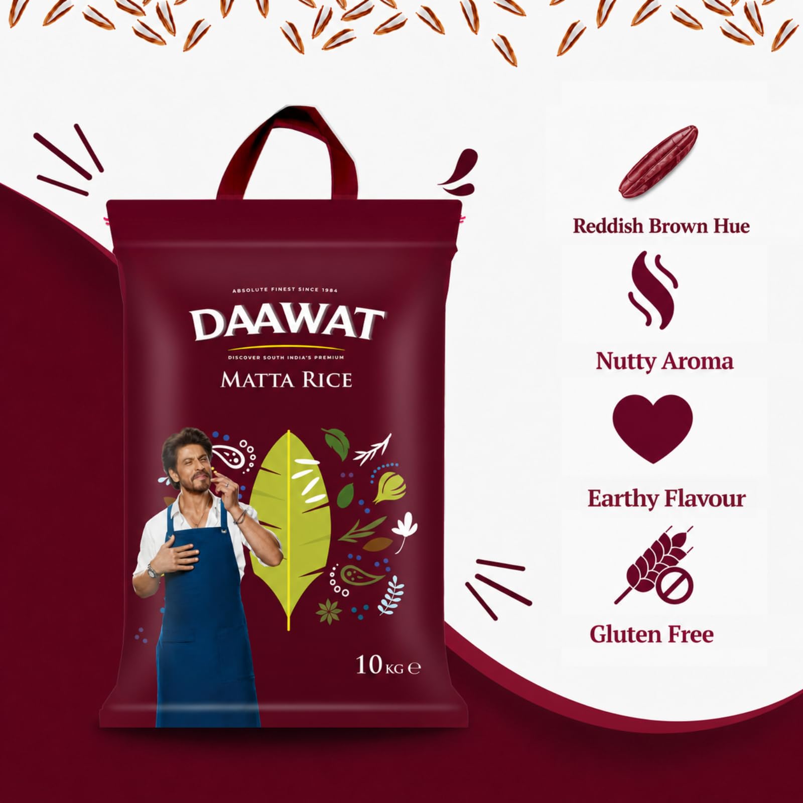 Daawat Kerala Matta Reis 10kg rot kernig