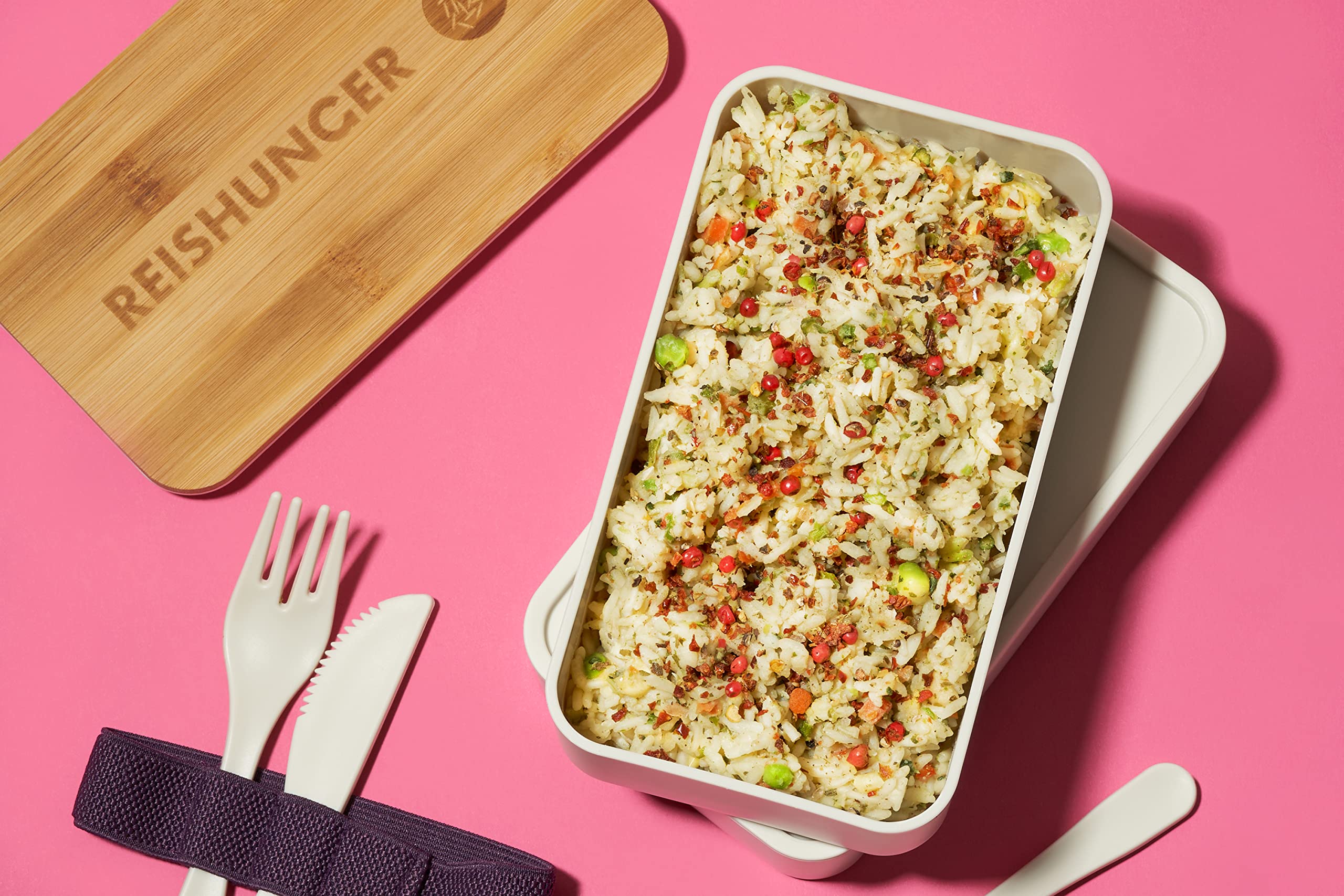 Reishunger Bento Box Lunchbox Weiß 2x500 ml BPA-frei