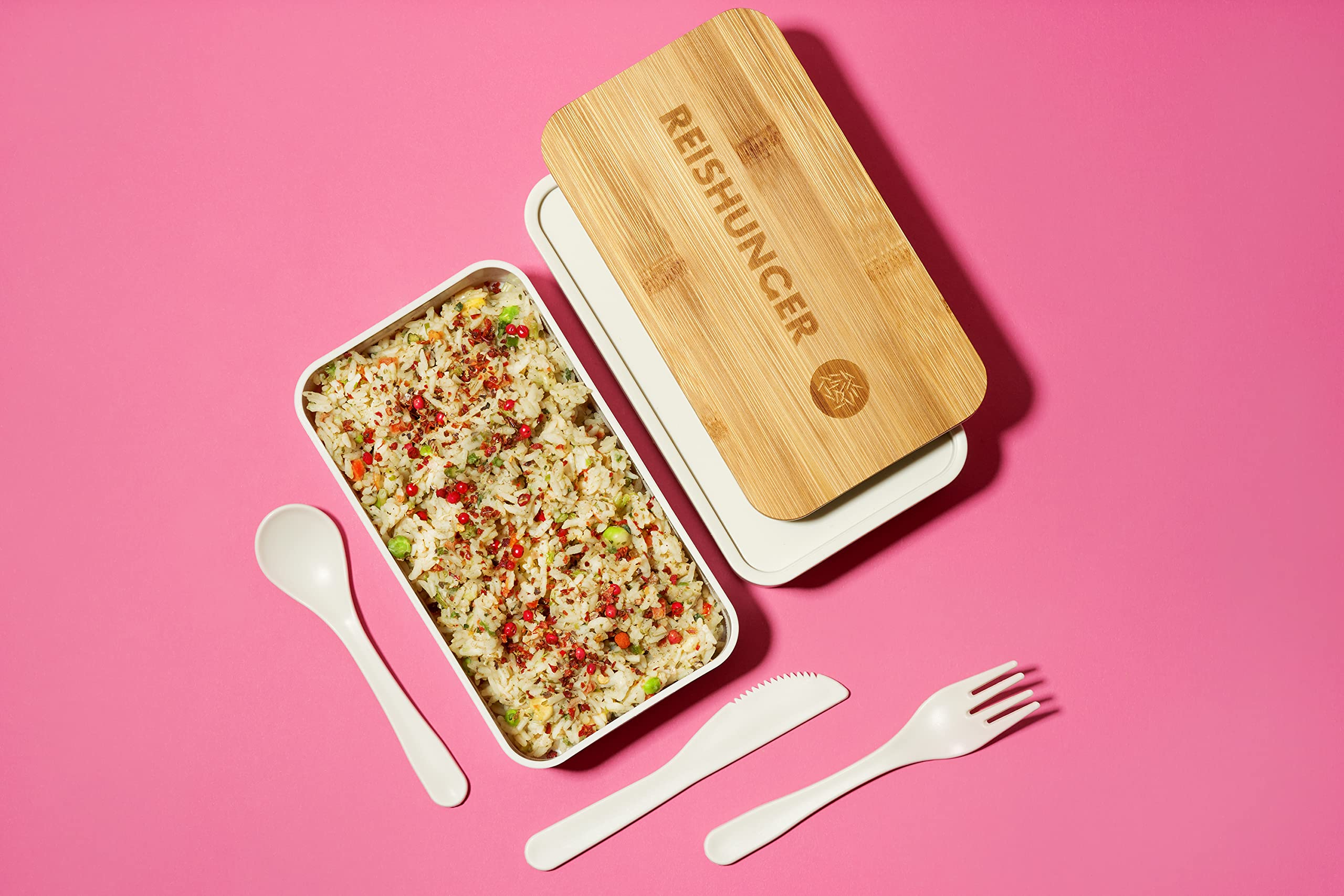 Reishunger Bento Box Lunchbox Weiß 2x500 ml BPA-frei
