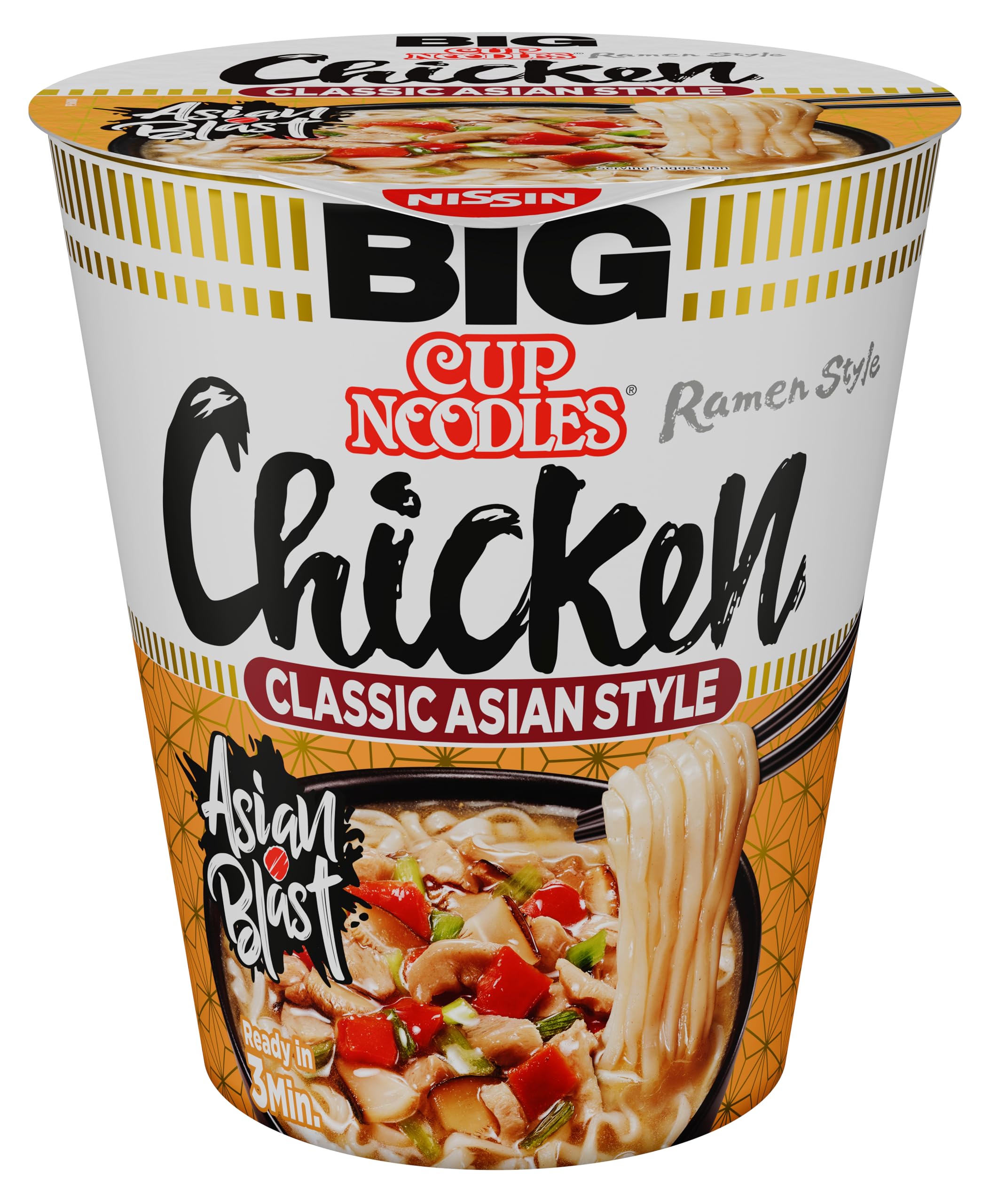 Nissin Cup Noodles Big Chicken Becher 6 x 82 g