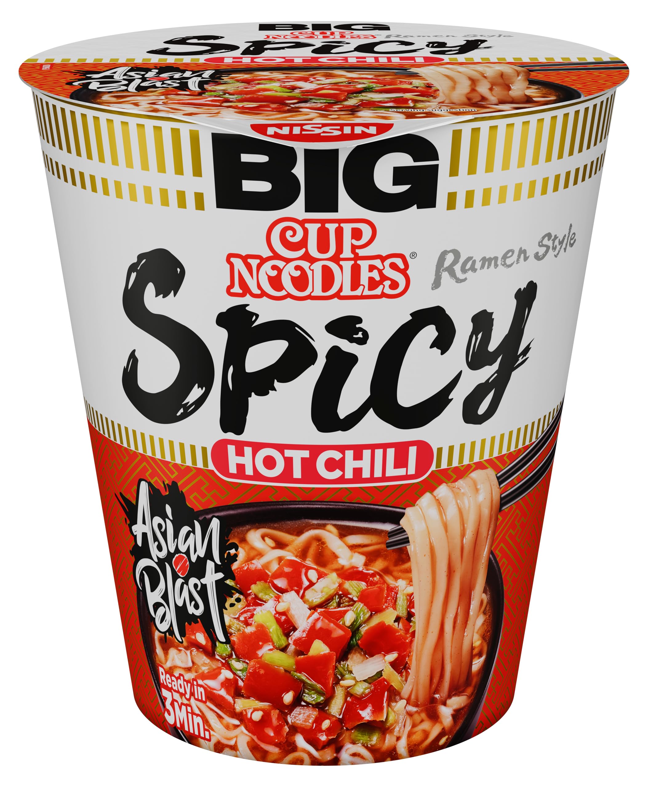 Nissin Cup Noodles BIG Spicy Instant-Nudeln 6x86g Chili