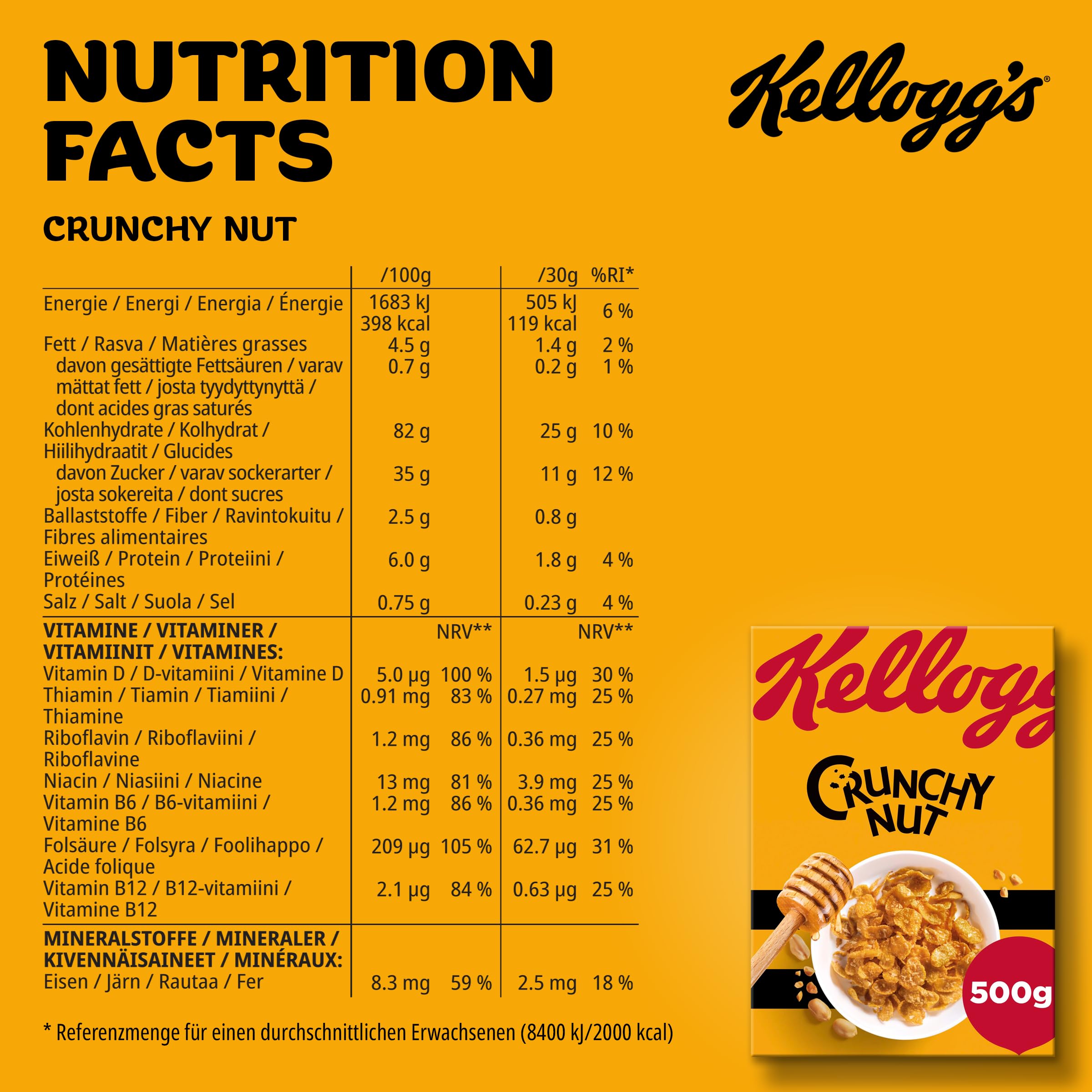 Kellogg's Crunchy Nut Cornflakes 6x500g Honig