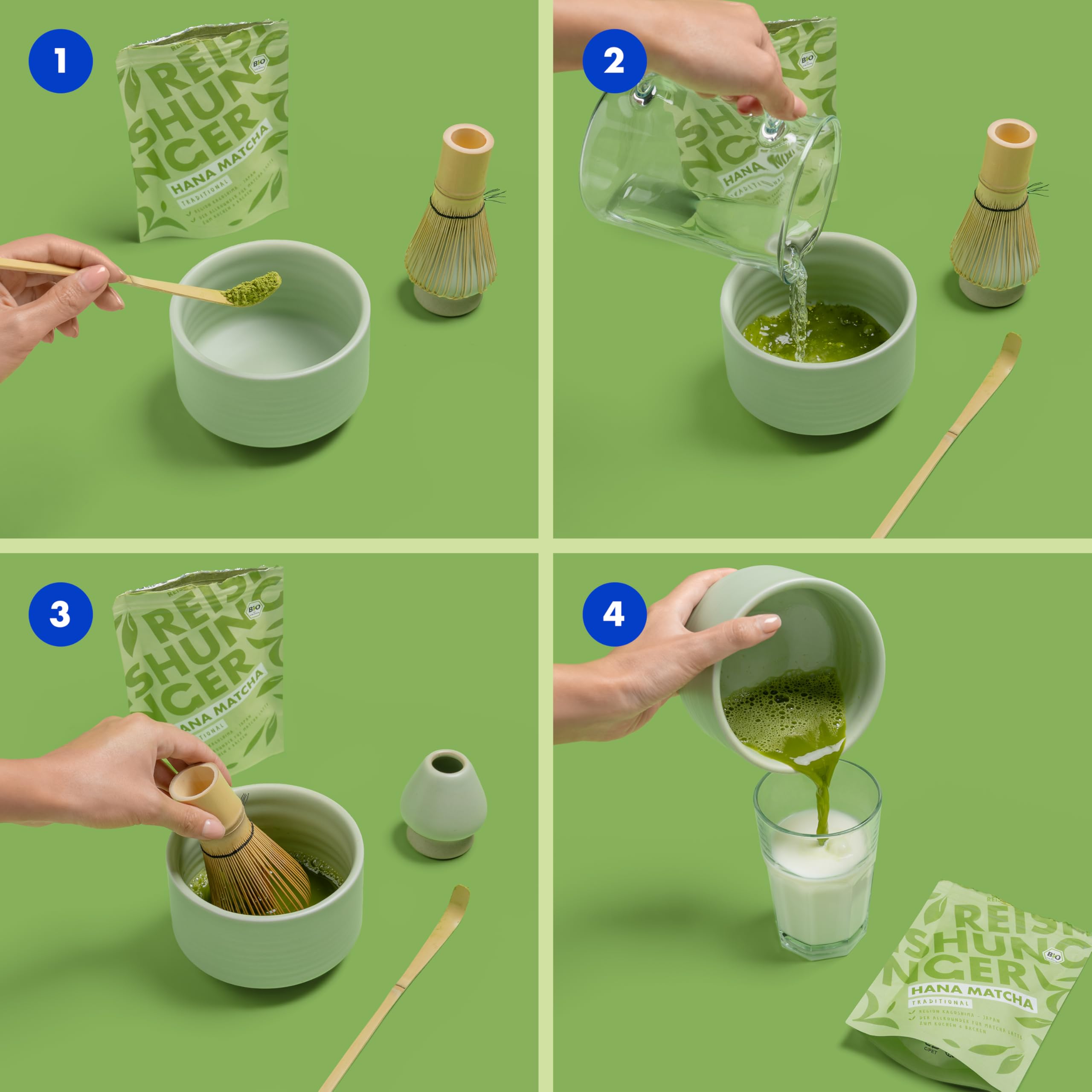 Reishunger Hana Matcha Pulver 3x50 g Bio Traditional
