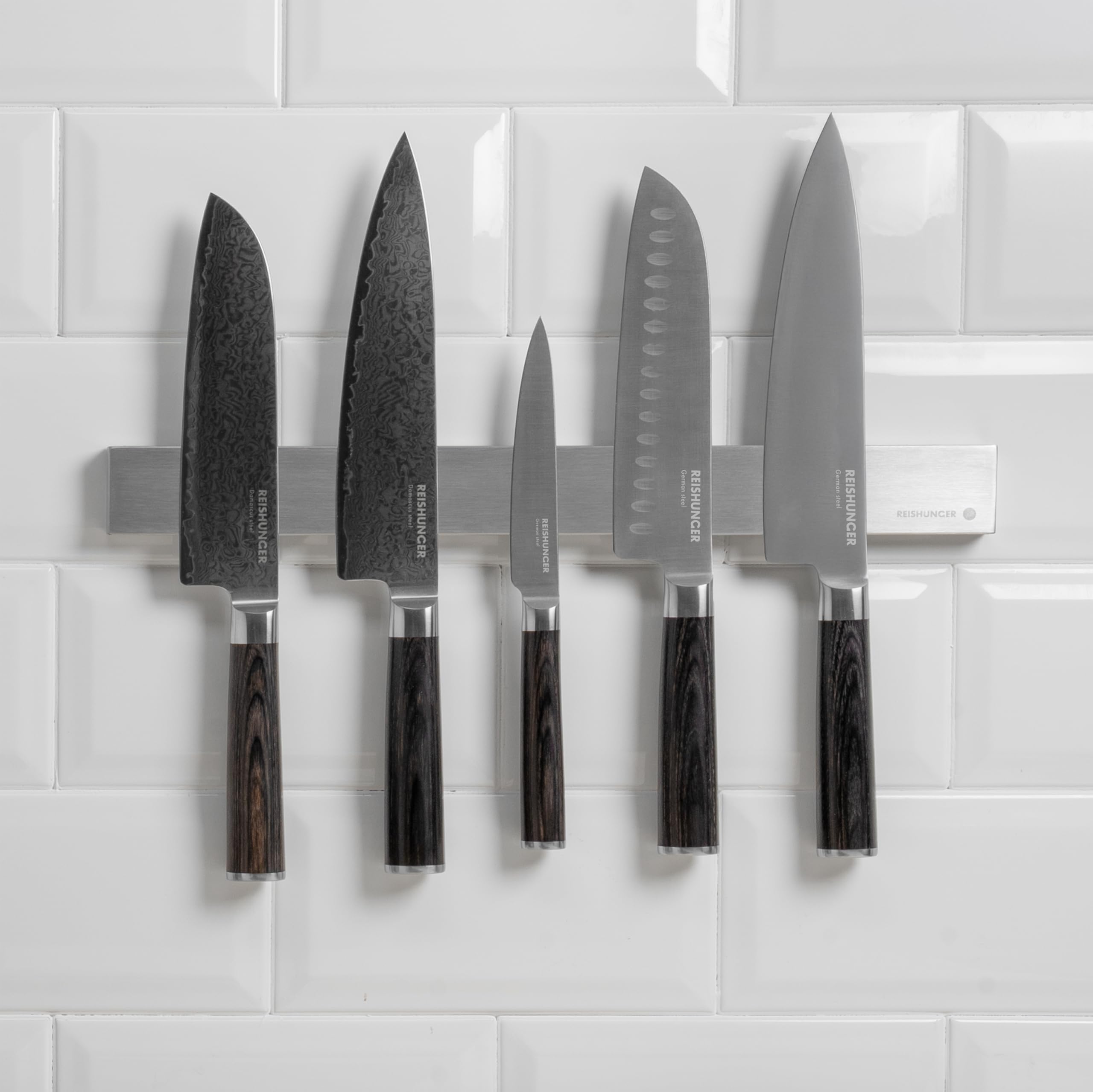 Reishunger Magnetleiste Edelstahl 40cm 5 Messer
