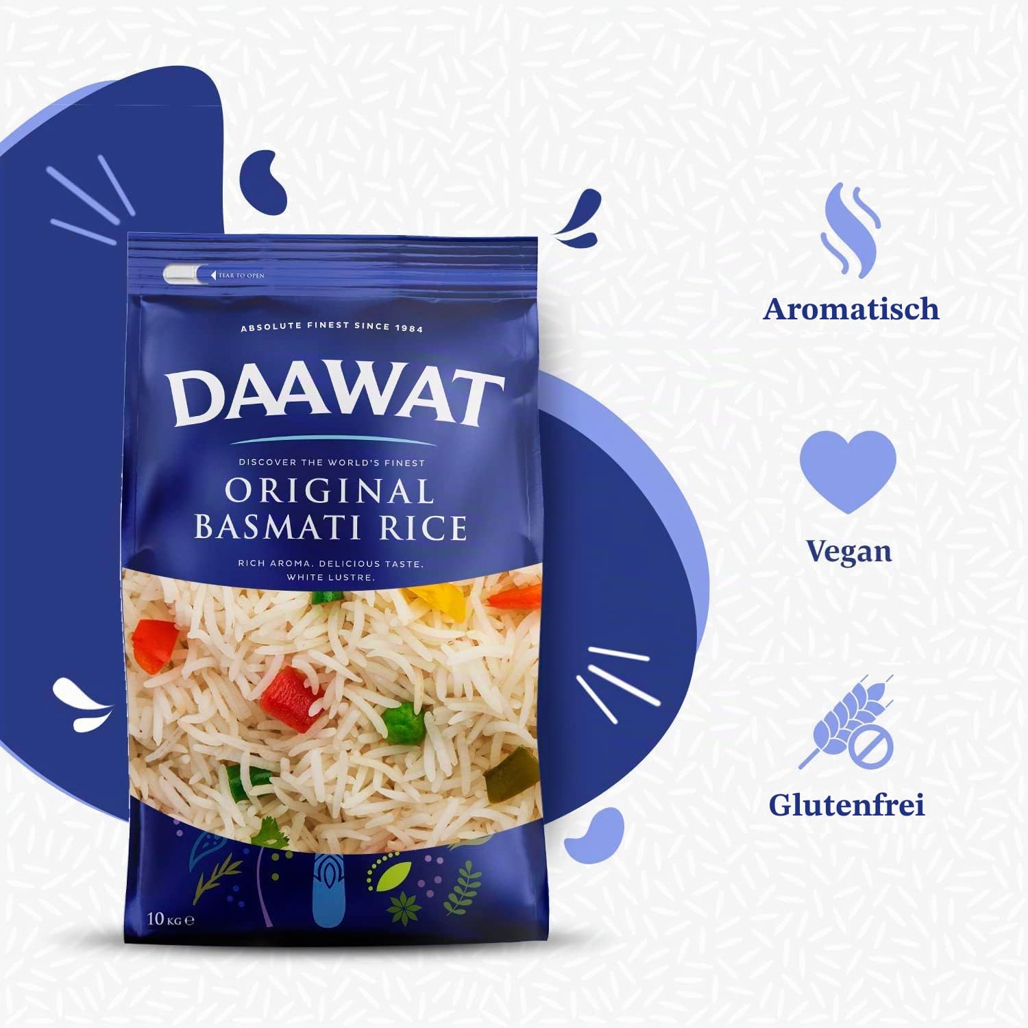 Daawat Original Basmati Reis 10kg extra lang