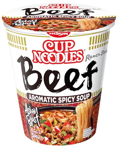 Nissin Cup Noodles 5 Spices Beef Becher 64g Rind