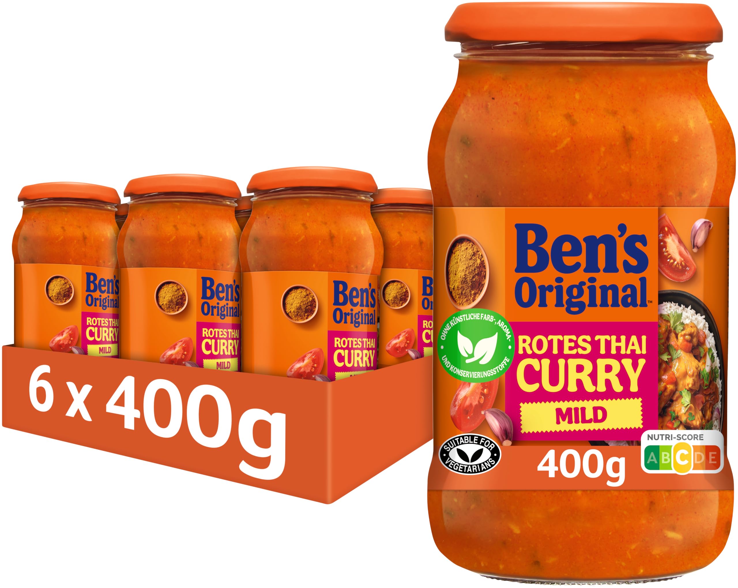 Ben's Original Cremiges Curry Sauce Gelbes Thai 6x400g mild