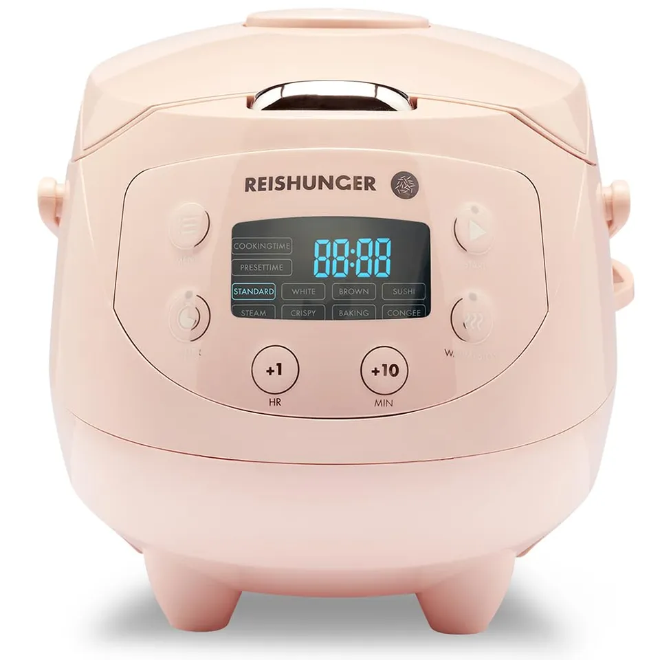 Reishunger Digitaler Mini Reiskocher 0,6 L rosa 3 Portionen