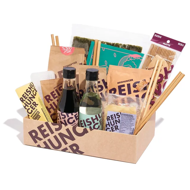 Reishunger Sushi Premium Box 13-teiliges Sushi-Set mit Reis