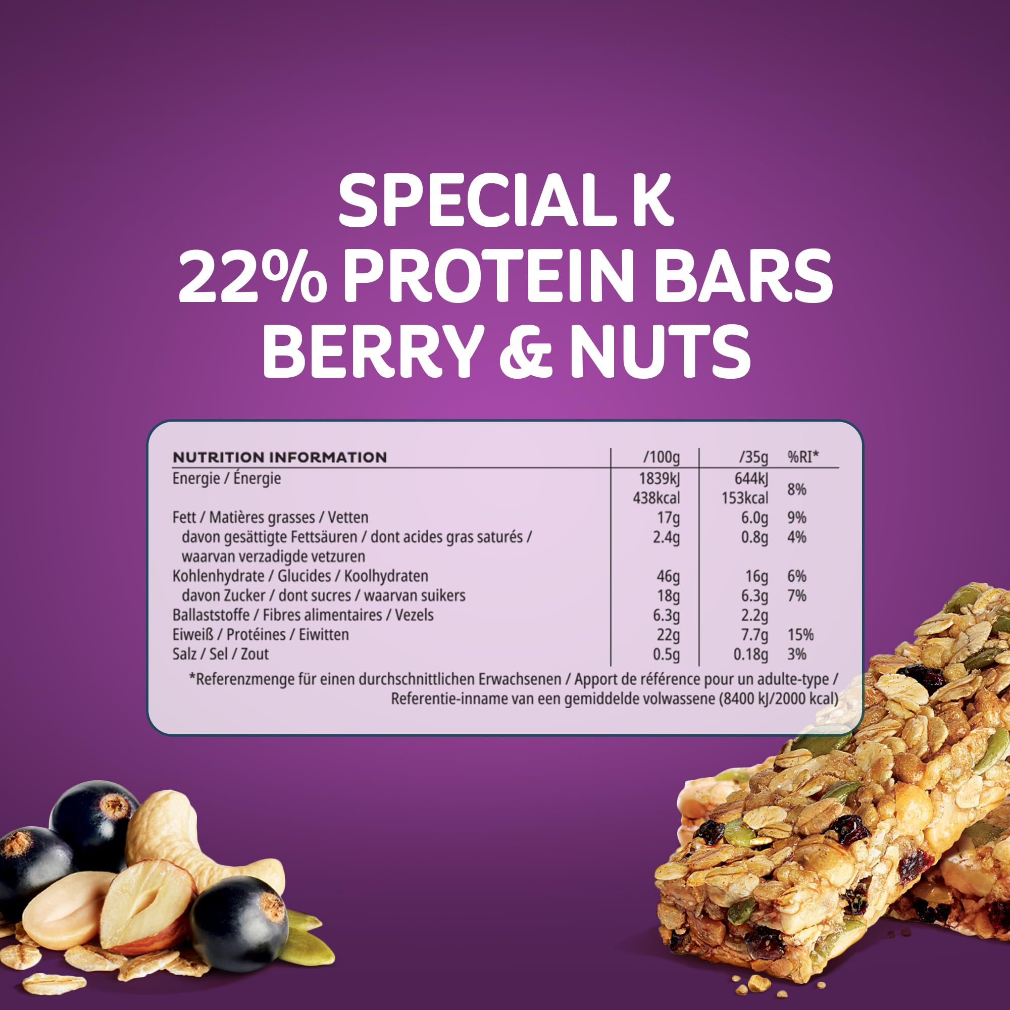 Kellogg's Special K Blackcurrant Proteinriegel 18x35g ballaststoffreich