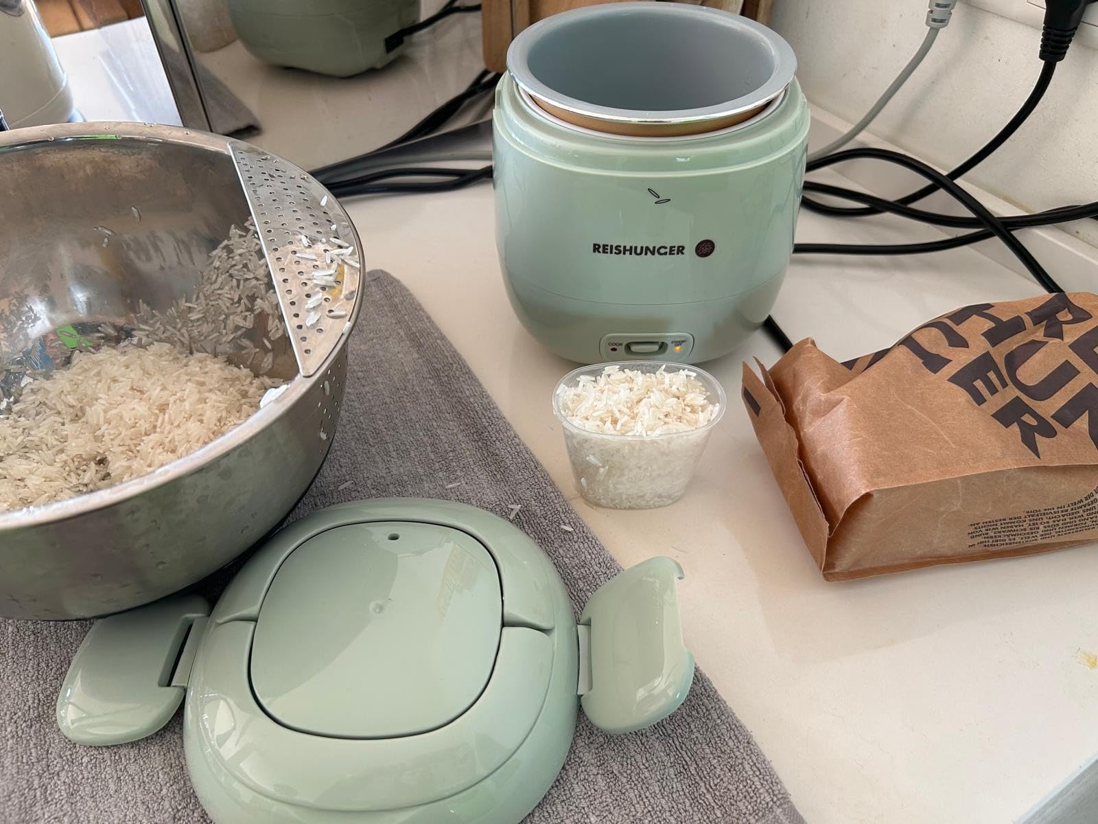 Reishunger Mini Reiskocher 0,3L Waldgrün 1-2 Portionen