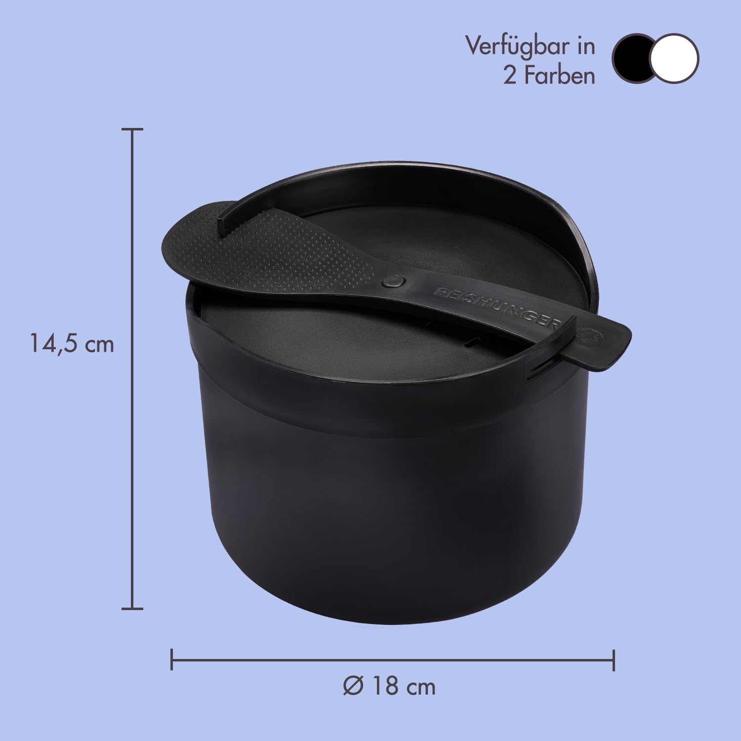 Reishunger Mikrowellen Reiskocher 1,7 L Reiskocher schwarz 6 Portionen