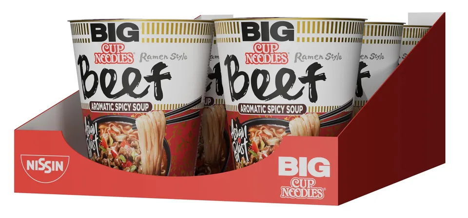 Nissin Cup Noodles BIG Beef Instant-Nudeln 6x83g Rind