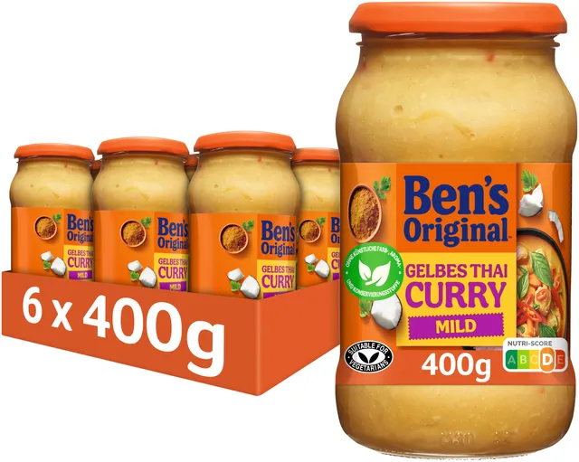 Ben's Original Cremiges Curry Sauce Gelbes Thai 6x400g mild