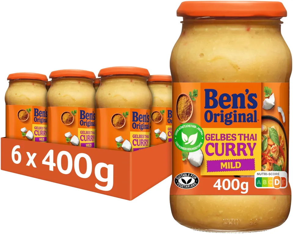 Ben's Original Cremiges Curry Sauce Gelbes Thai 6x400g mild