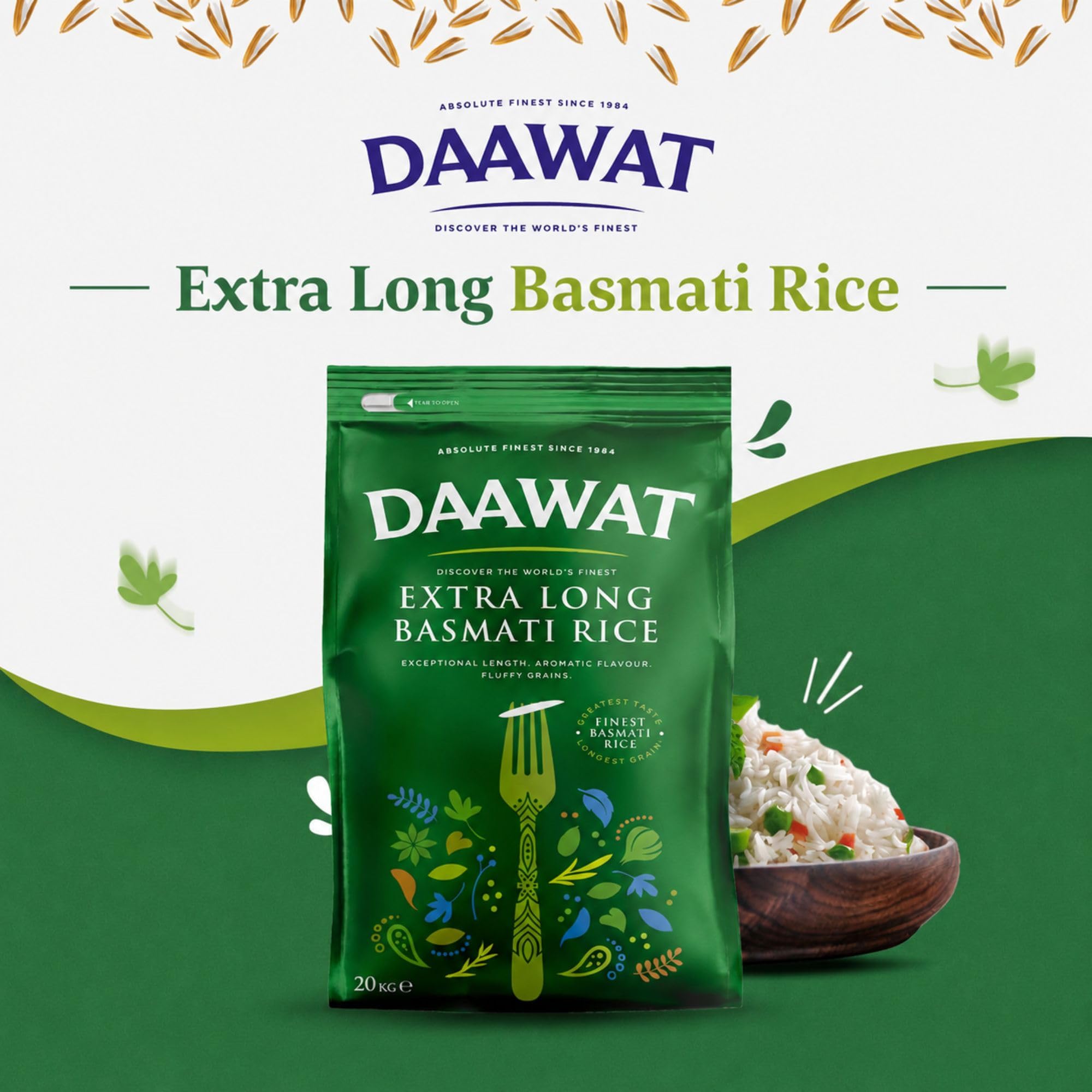 Daawat Extra Long Basmati Reis 20kg extra lang