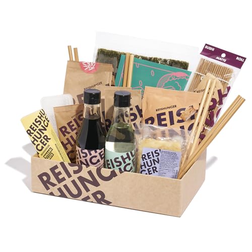Reishunger Sushi Premium Box 13-teiliges Sushi-Set mit Reis