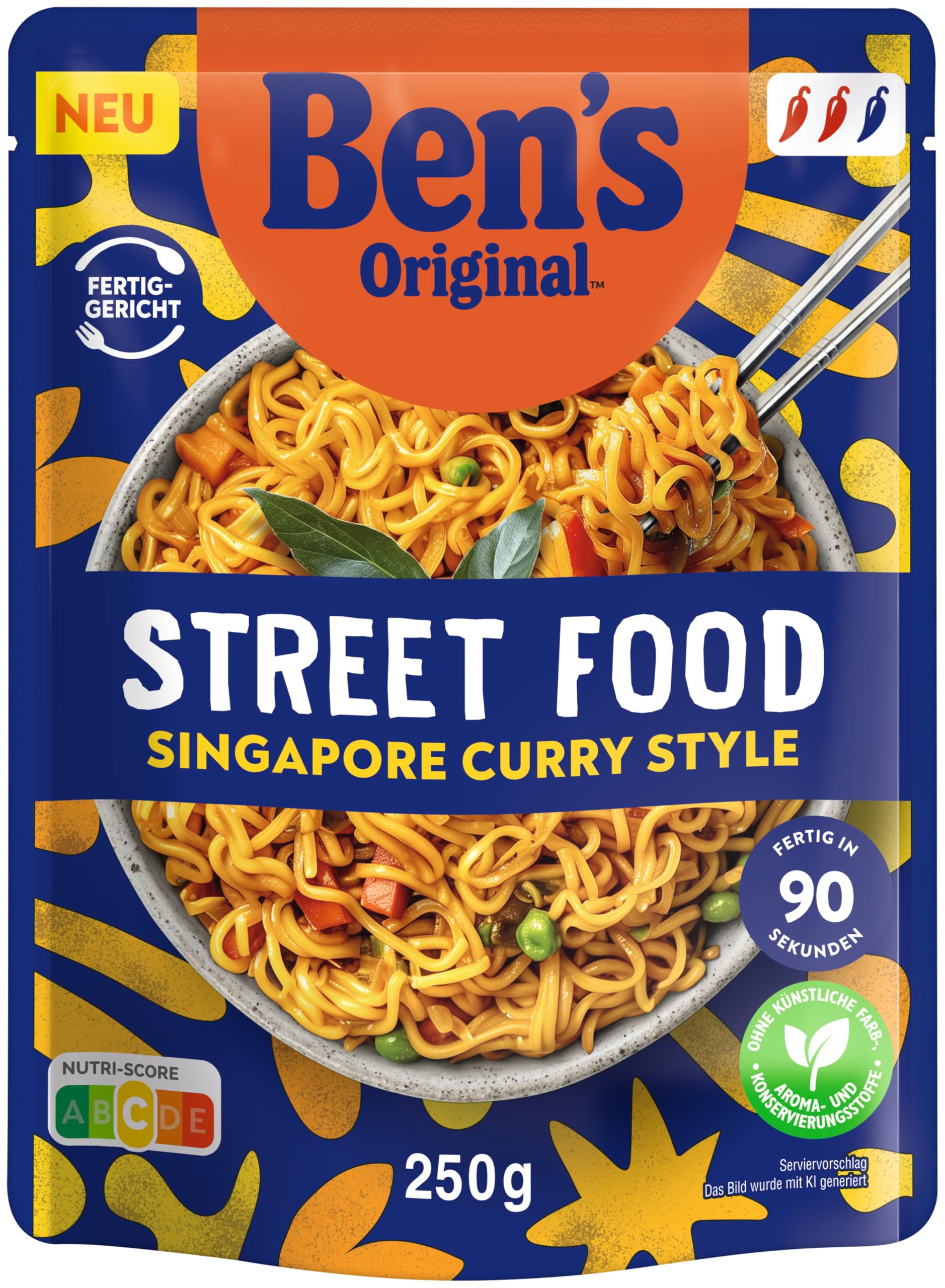 Ben's Original Street Food Singapore Curry Noodles 6x250g