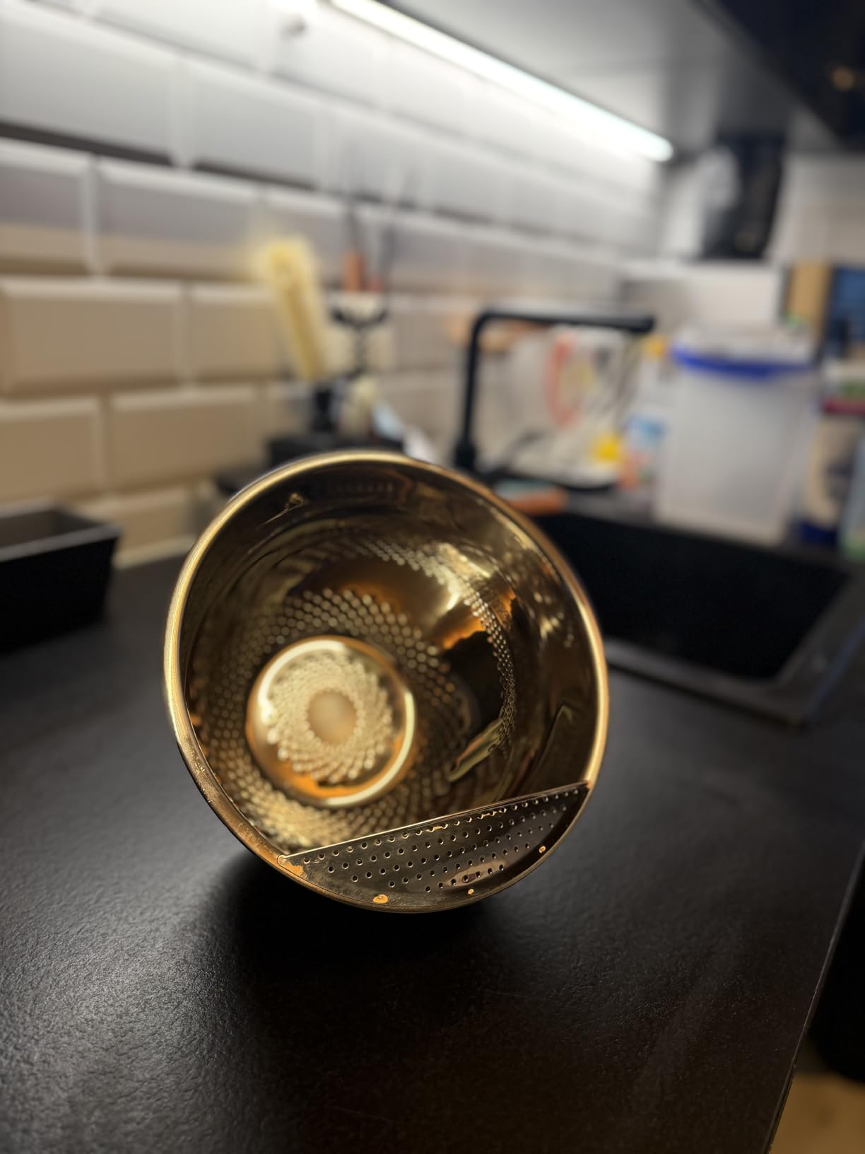 Reishunger Reis Waschschüssel Edelstahl Schwarz 1,8 L Sieb