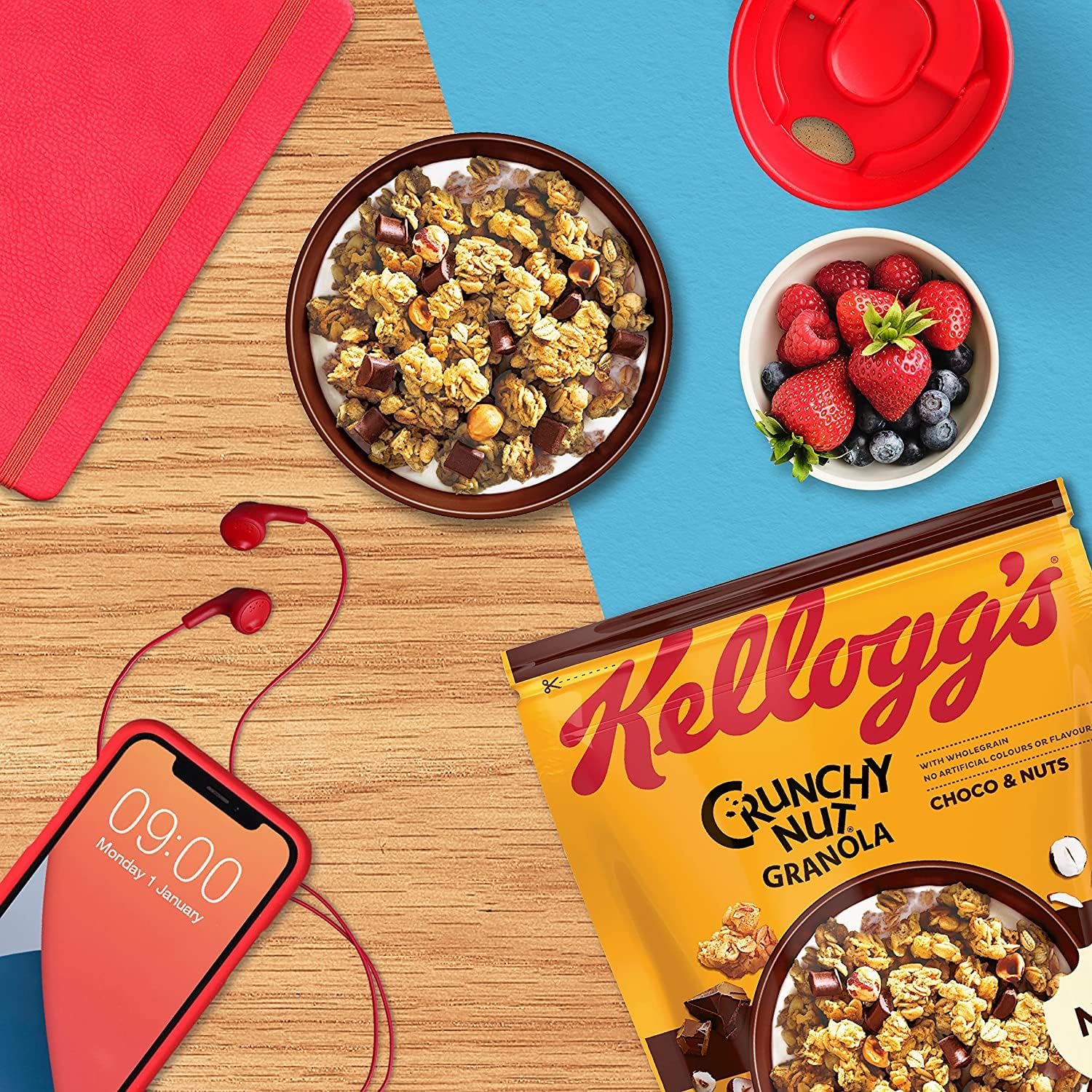 Kellogg's Crunchy Nut Granola Müsli 8 x 380 g Choco