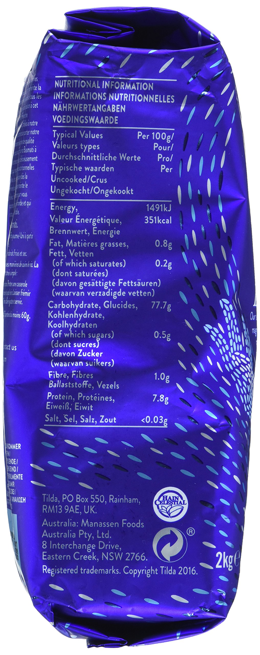 Tilda Pure Original Basmati Reis 2 x 2 kg Langkorn