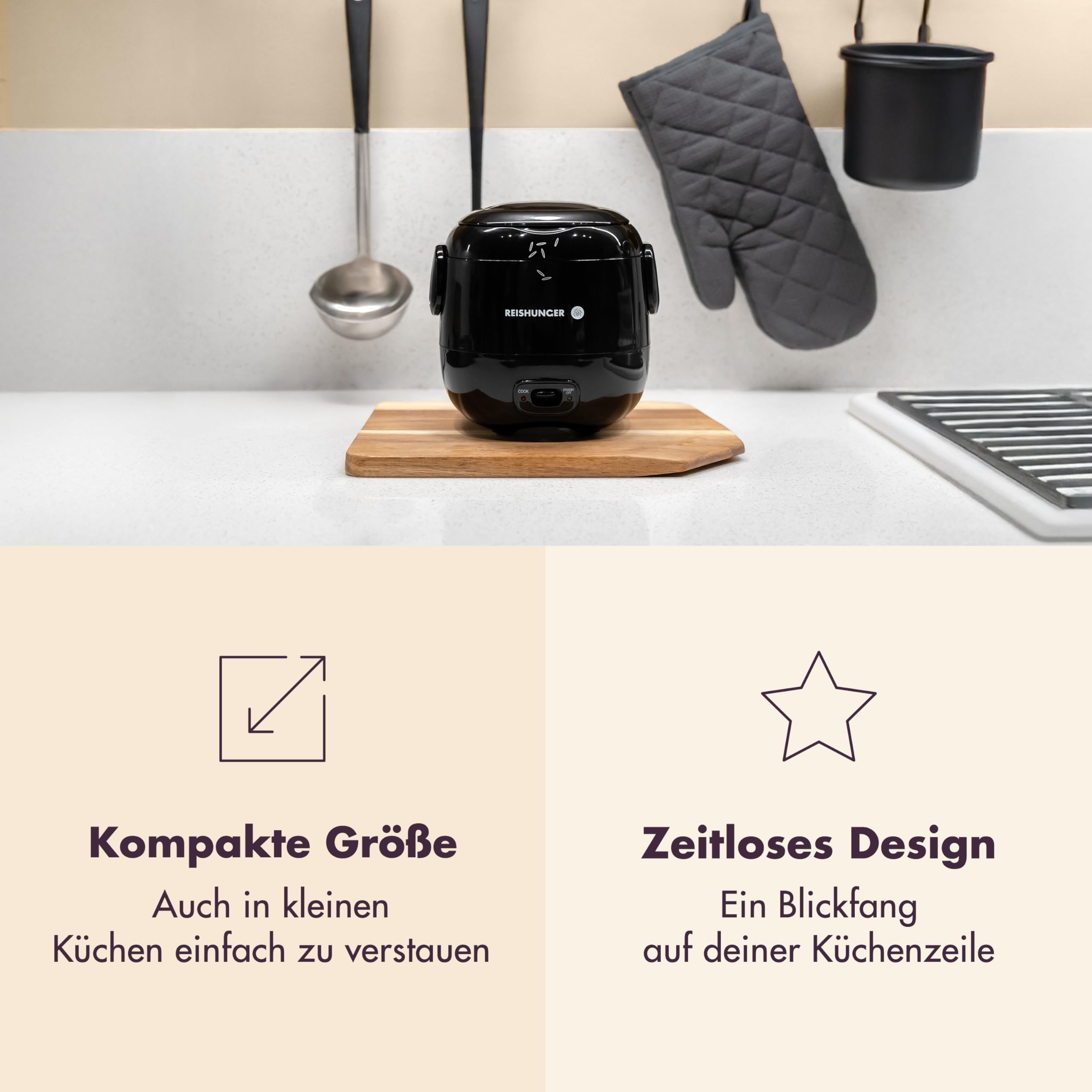 Reishunger Mini Reiskocher 0,3L Waldgrün 1-2 Portionen