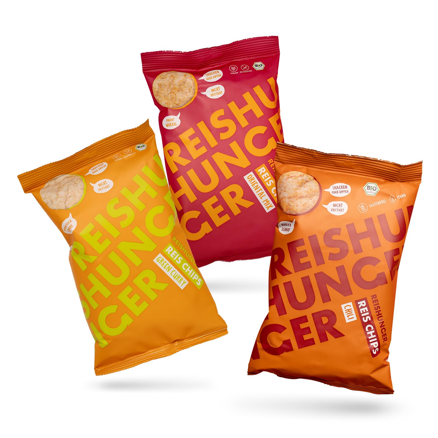Reishunger Bio Reis Chips Chili 8x50g vegan glutenfrei